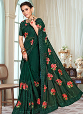 Green Colour Saree Looking So Pretty